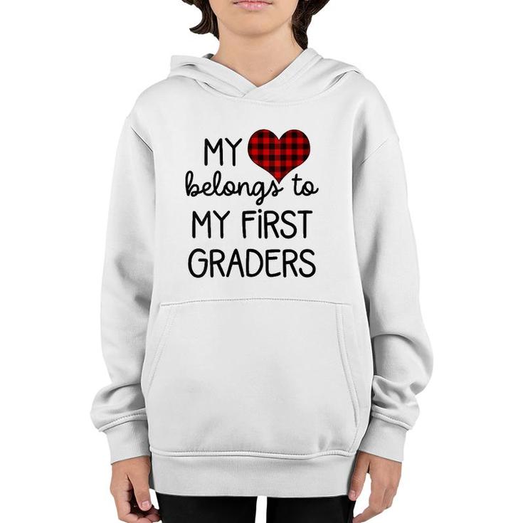 Cute Sweet Valentines Day Gift Idea For 1St Grade Teacher Youth Hoodie