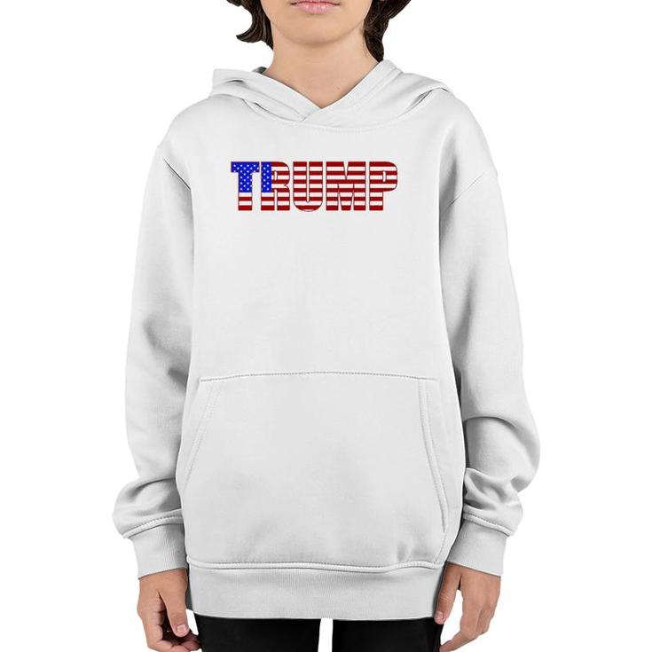 Donald Trump American Flag Patriotic Fourth Of July Usa Youth Hoodie