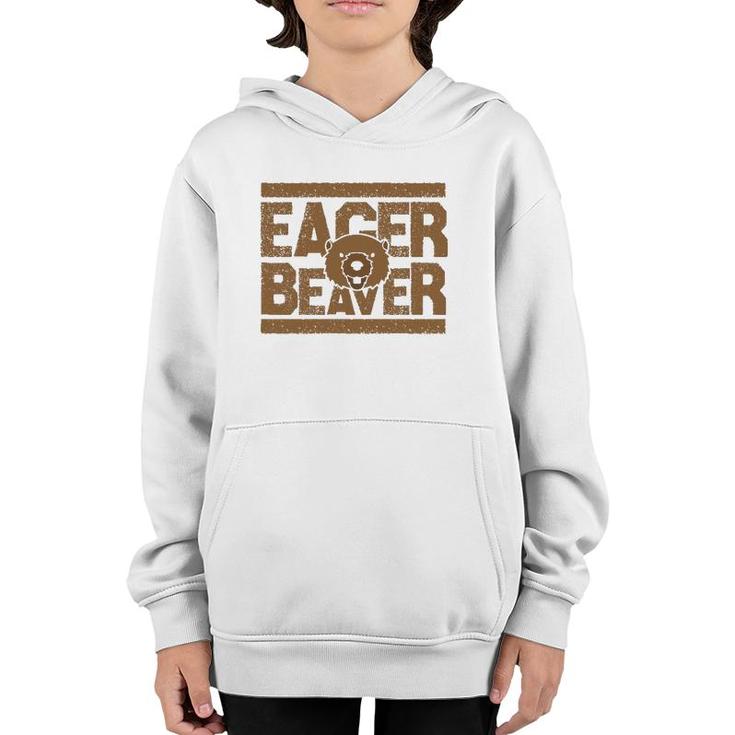 Eager Beaver Funny Animal Gift Youth Hoodie
