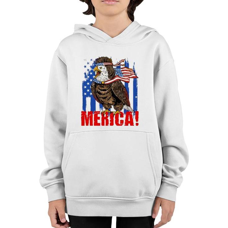 Eagle American Flag Usa Flag Mullet Eagle 4Th Of July Merica Youth Hoodie