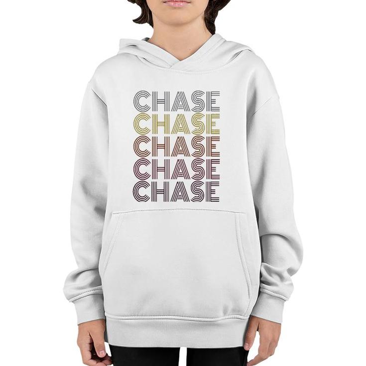 First Name Chase Retro Pattern Vintage Style Youth Hoodie