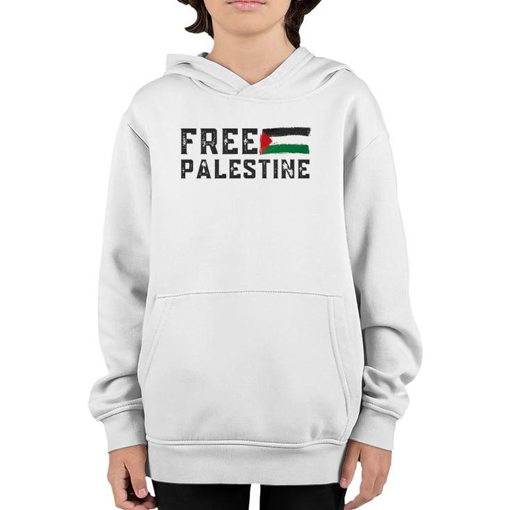 Free Palestine Flag Arabic Gaza Youth Hoodie
