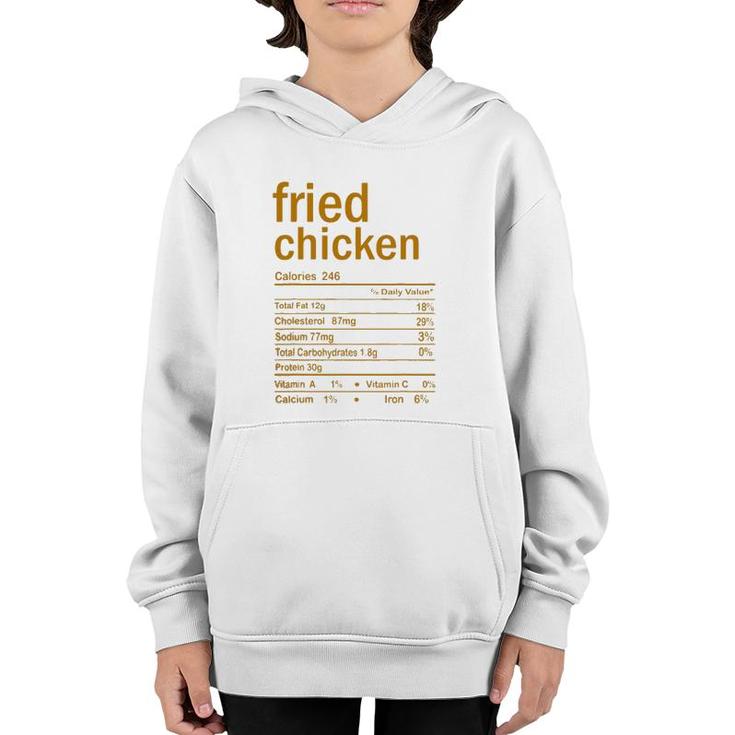 Fried Chicken Nutrition Facts Thanksgiving Christmas Food Youth Hoodie