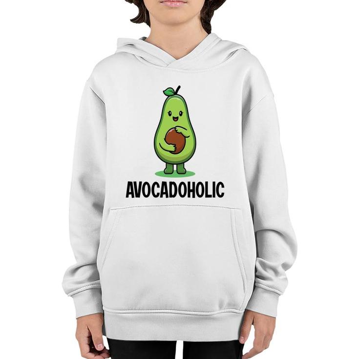 Funny Avocado Avocadoholic Hug A Small Ball  Youth Hoodie