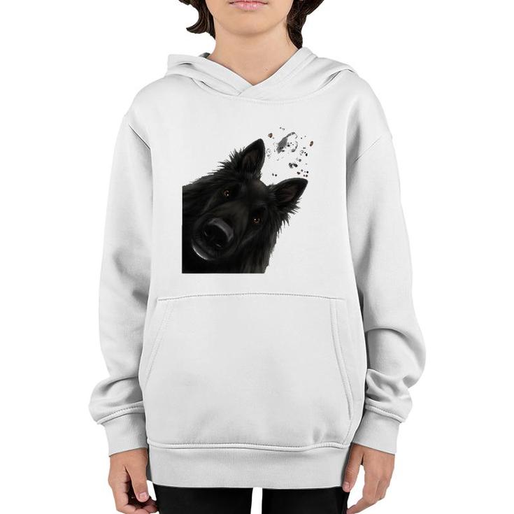 Funny Curious Belgian Shepherd Dog Groenendael Youth Hoodie