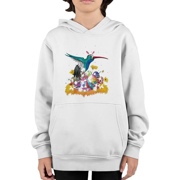 Funny Easter Egg Lover Cute Hummingbird Easter Sunday Youth Hoodie