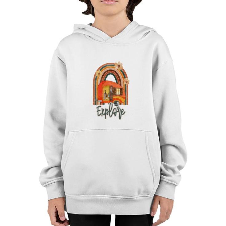 Funny Explore New Adventure Camp Life Design Youth Hoodie