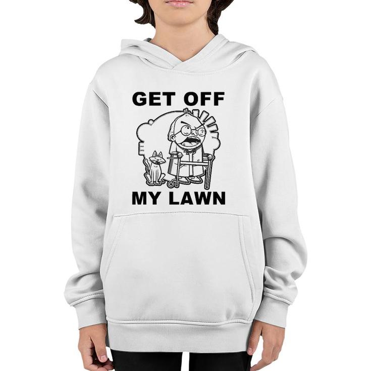 Funny Grumpy Old Man Get Off My Lawn Youth Hoodie