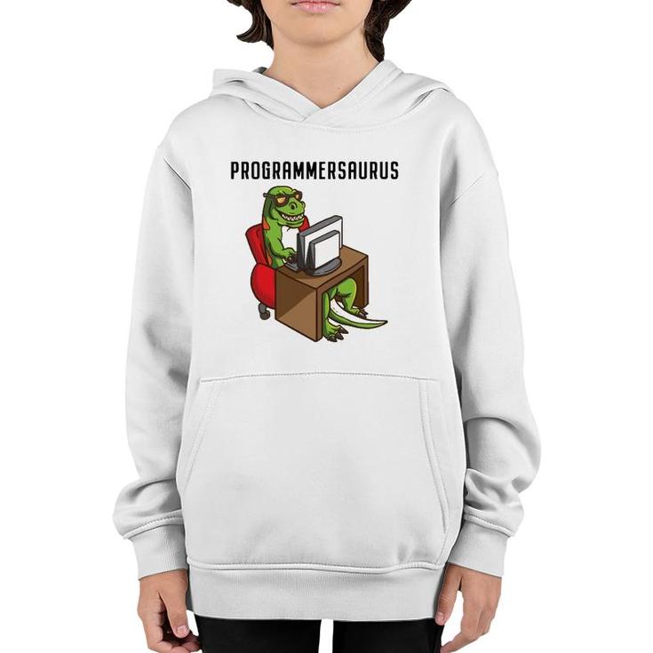 Funny Programmerrex Dinosaur Programming Coding Nerd Gift Youth Hoodie
