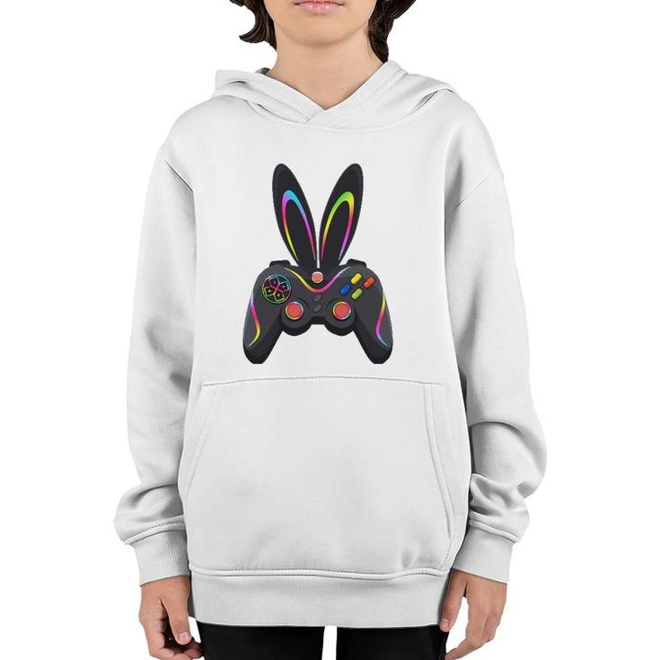 Gaming Controller With Bunny Ears Funny Easter Video Game Youth Hoodie