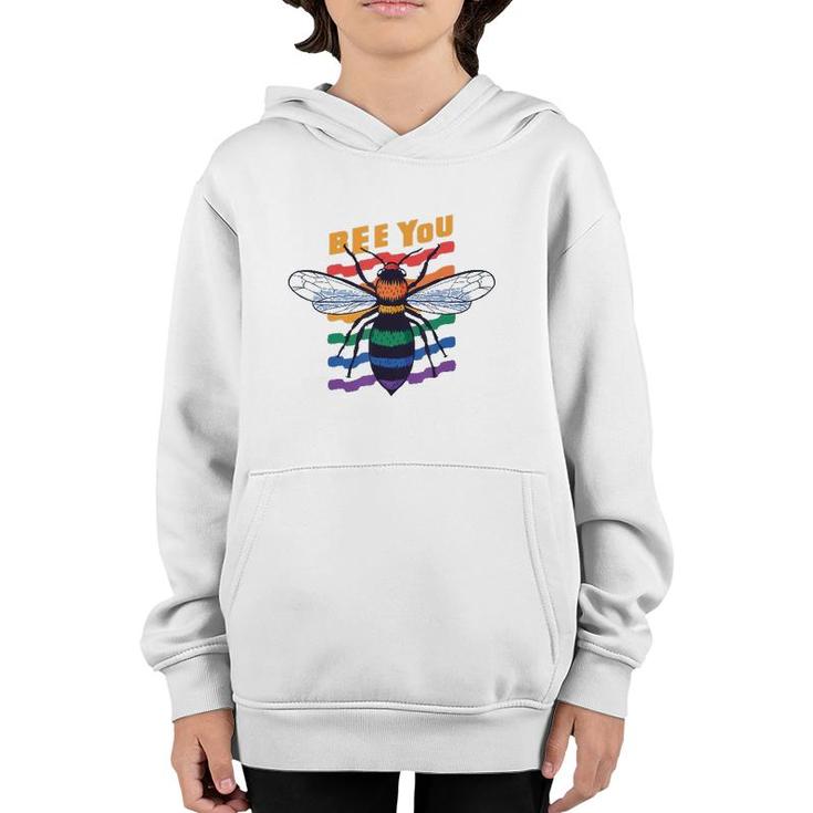 Gay Pride Month Lgbt Lesbian Bee You Rainbow Funny Gift Youth Hoodie