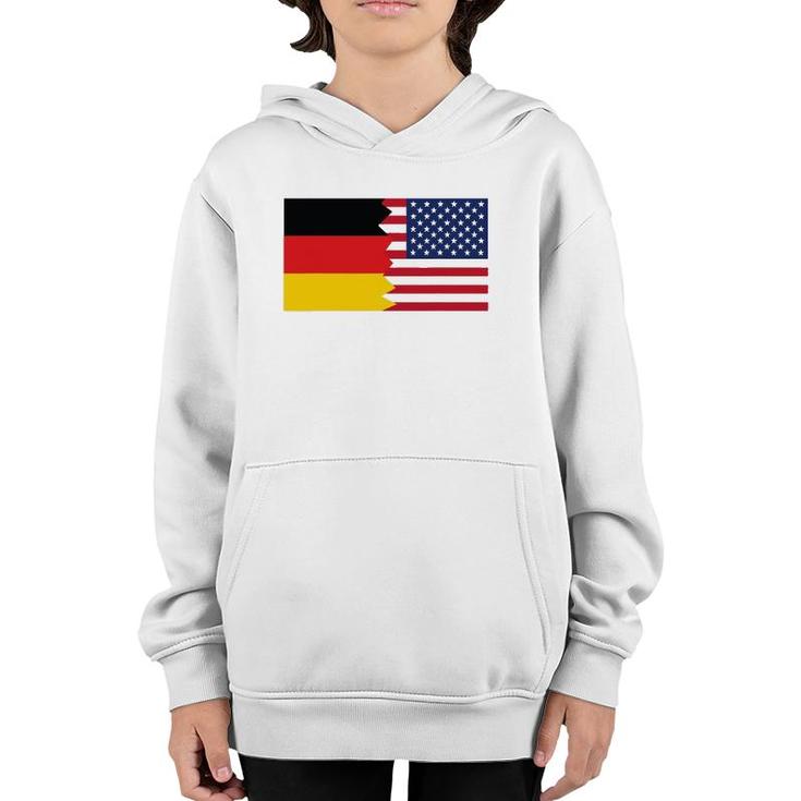 German American Half Germany Half America Flag Youth Hoodie