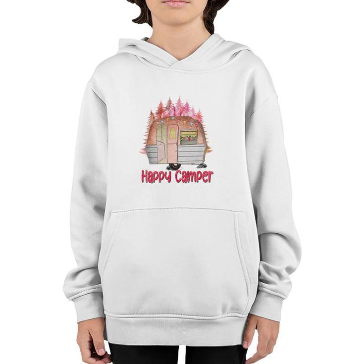 Happy Camper Freedom Soul Colorful Camp Life Design Youth Hoodie