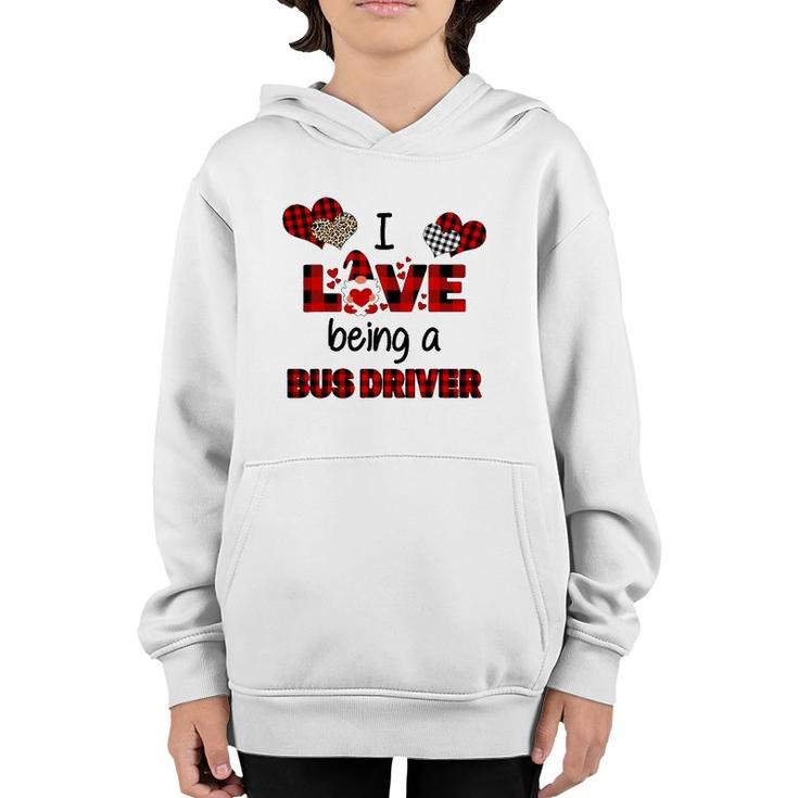 I Love Being A School Bus Driver Valentines Day Youth Hoodie