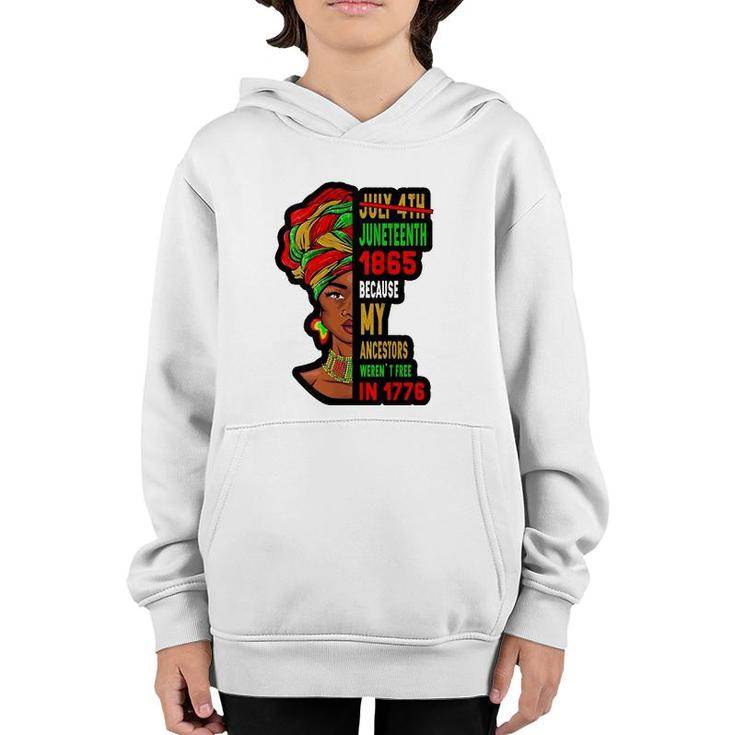 July 4Th Juneteenth 1865 Present For African American Youth Hoodie