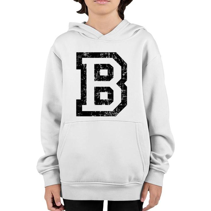 Letter B Vintage Black And White Youth Hoodie