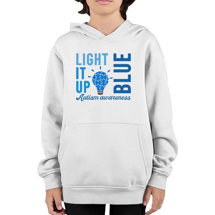 Light It Up Blue Autism Awareness S Men Women Autistic Youth Hoodie