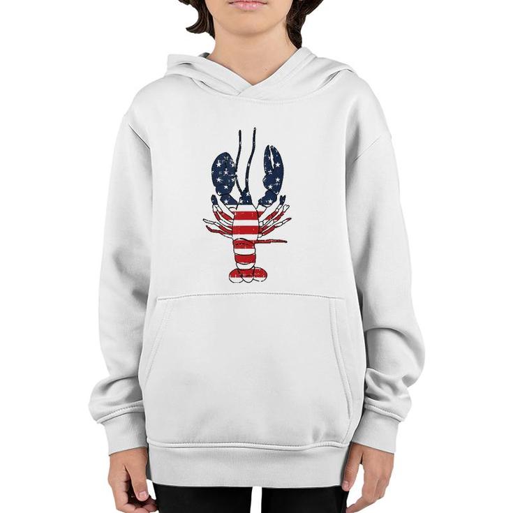 Lobster 4Th Of July American Flag Sea Ocean Lover Patriotic  Youth Hoodie