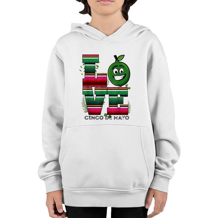 Love Cinco De Mayo Mexican Poncho Blanket Youth Hoodie