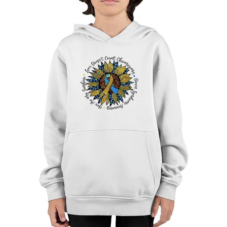 Love Doesnt Count Chromosomes Down Syndrome Sunflower Youth Hoodie