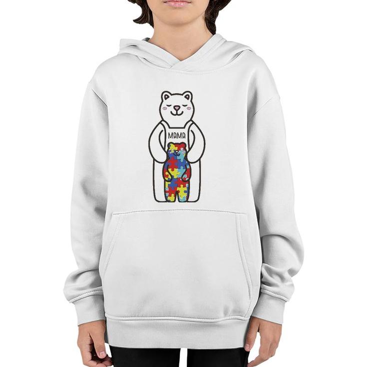 Mama Bear  Autism Awareness Mothers Day Womens Gift Youth Hoodie