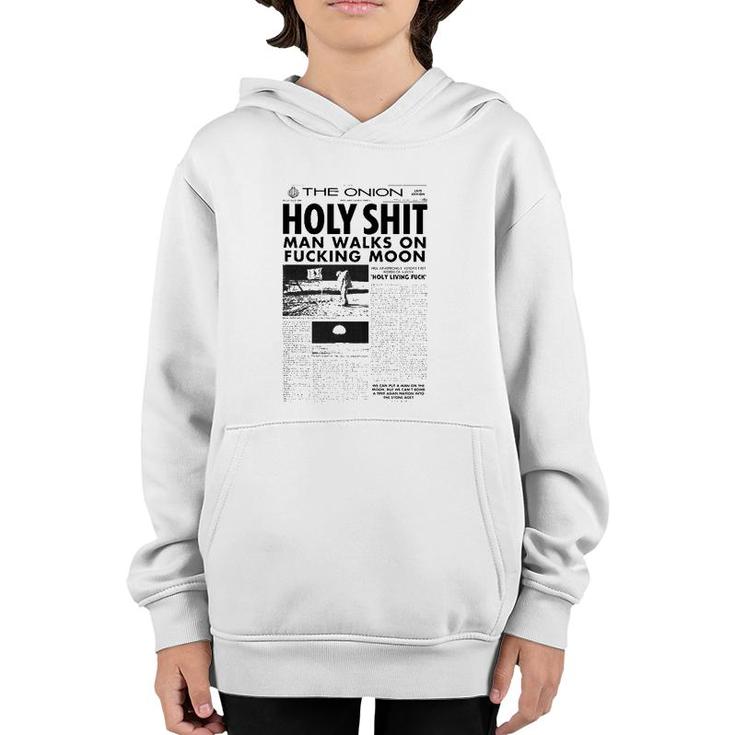 Man Walks On Moon Onion Front Page Youth Hoodie
