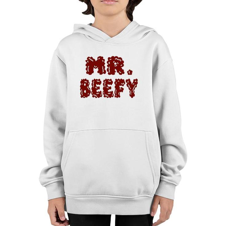 Mens Mr Beefy- Funny Graphic Art Youth Hoodie