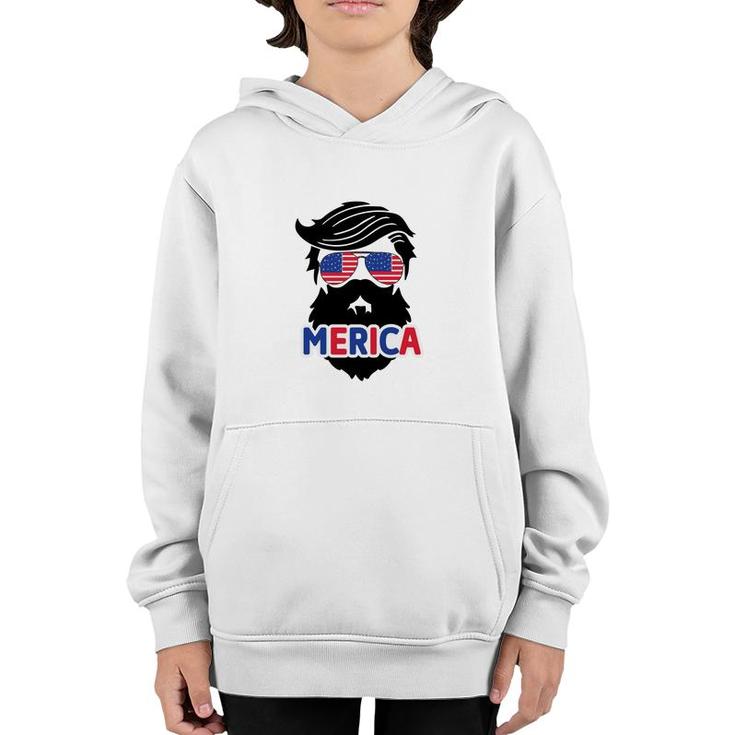 Merica July Independence Day Black Man Great 2022 Youth Hoodie