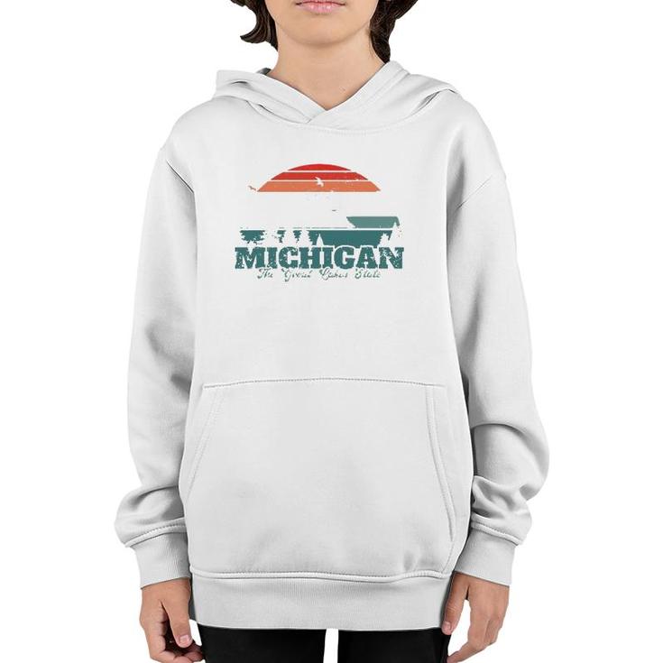 Michigan The Great Lakes State Proud Michigander Youth Hoodie