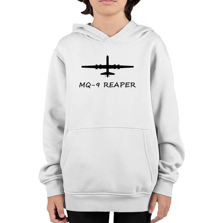 Mq-9 Reaper Drone Aircraft American Flag Demon  Youth Hoodie