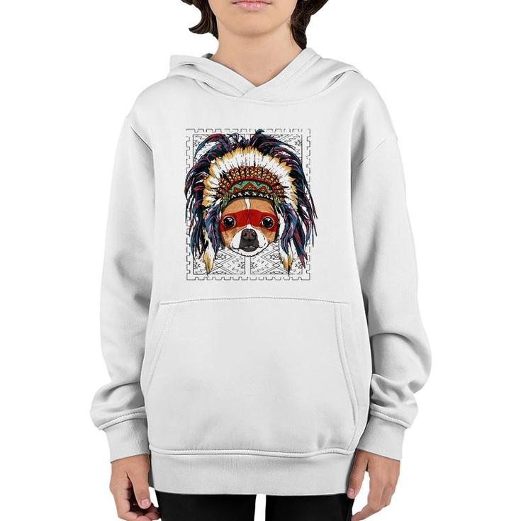 Native Indian Chihuahua Native American Indian Dog Lovers Youth Hoodie