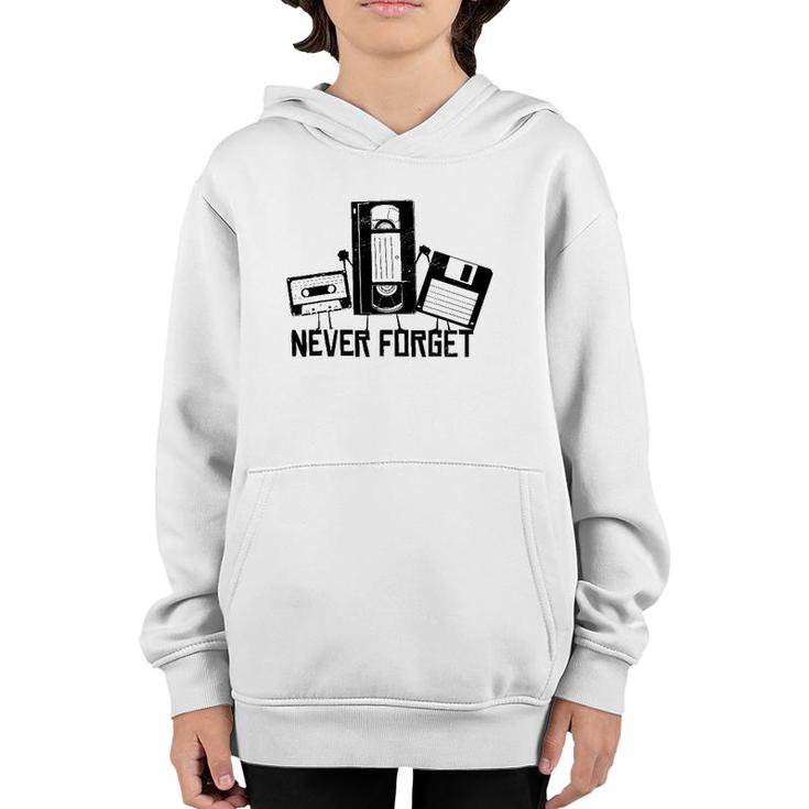 Never Forget Retro Vintage Cassette Tape Novelty Funny Youth Hoodie