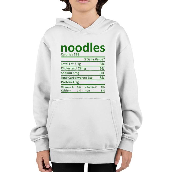 Noodles Nutrition Thanksgiving Costume Food Facts Christmas Youth Hoodie