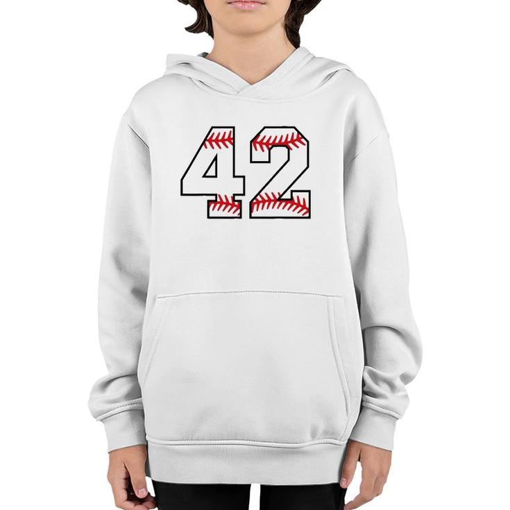 Number 42 Forty Two Baseball Lucky Favorite Jersey Number Youth Hoodie
