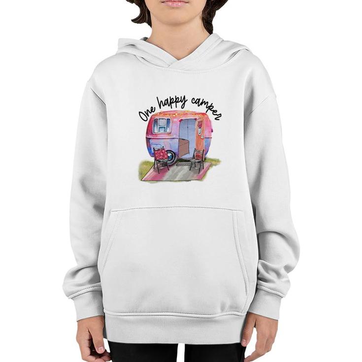 One Happy Camper One Happt Person Camp Life Custom Youth Hoodie