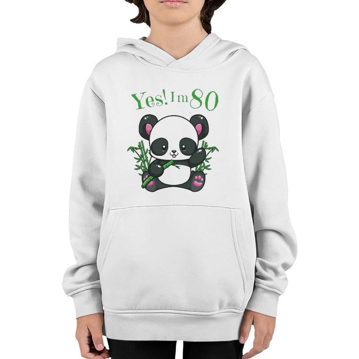 Panda 80Th Birthday Gift Birthday Outfit 80 Ver2 Youth Hoodie