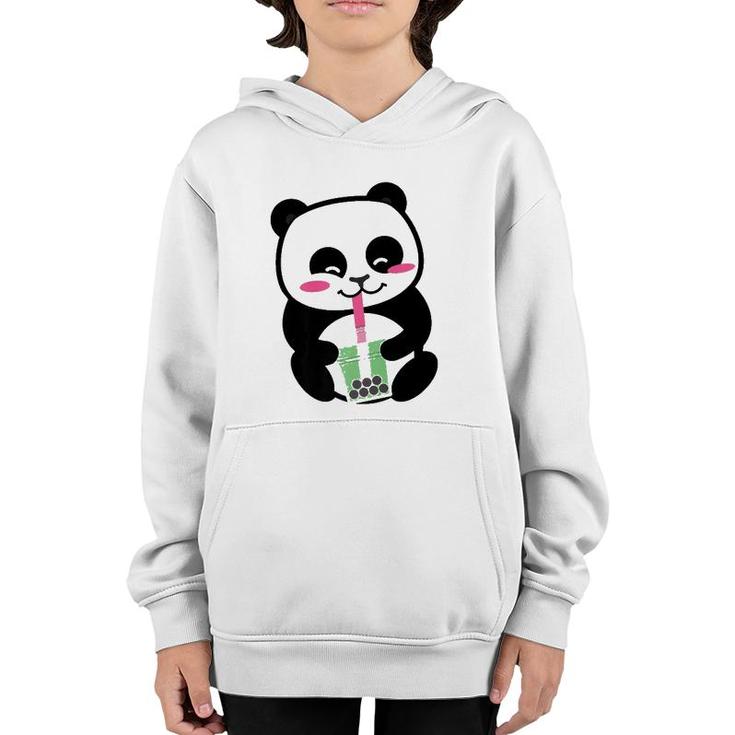 Panda Sipping Bubble Tea Cute Animal Inspired Anime  Youth Hoodie