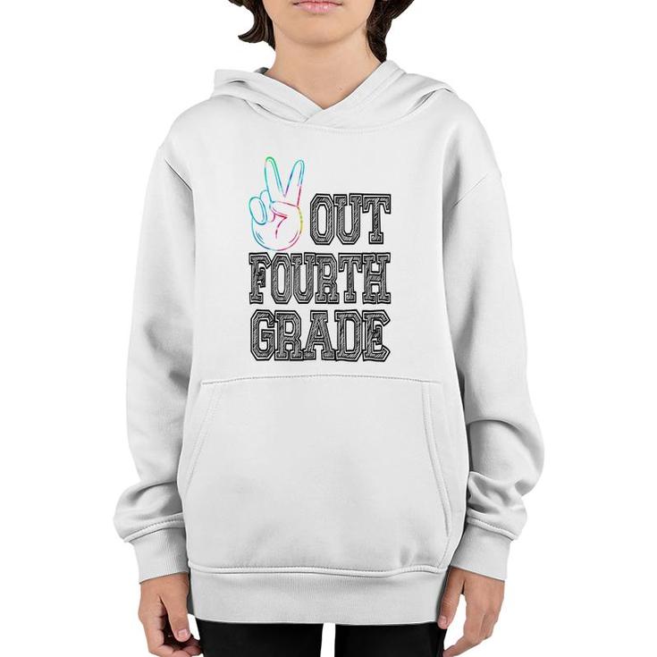 Peace Out 4Th Grade Graduation Class Of 2022 Senior  Youth Hoodie
