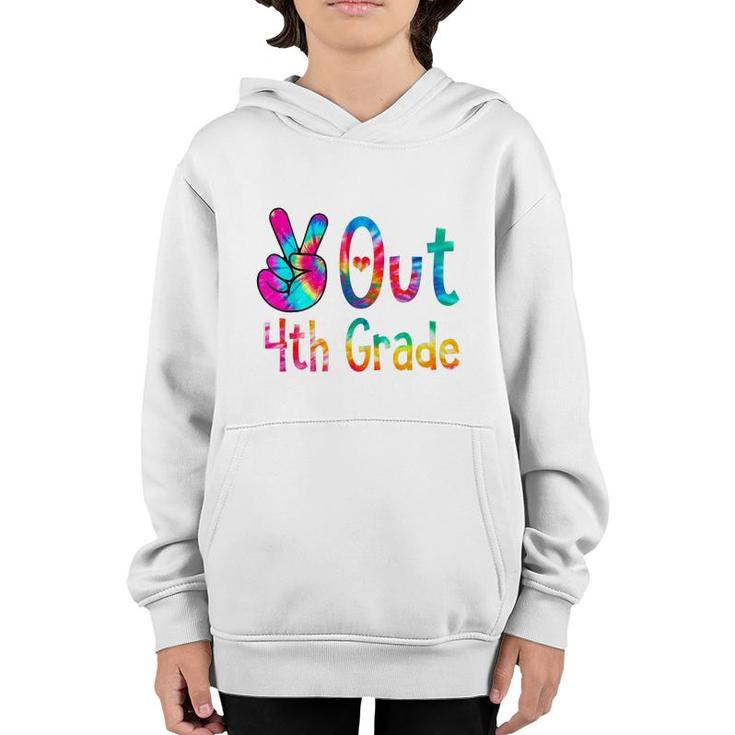 Peace Out 4Th Grade Tie Dye Graduation Last Day Of School  Youth Hoodie