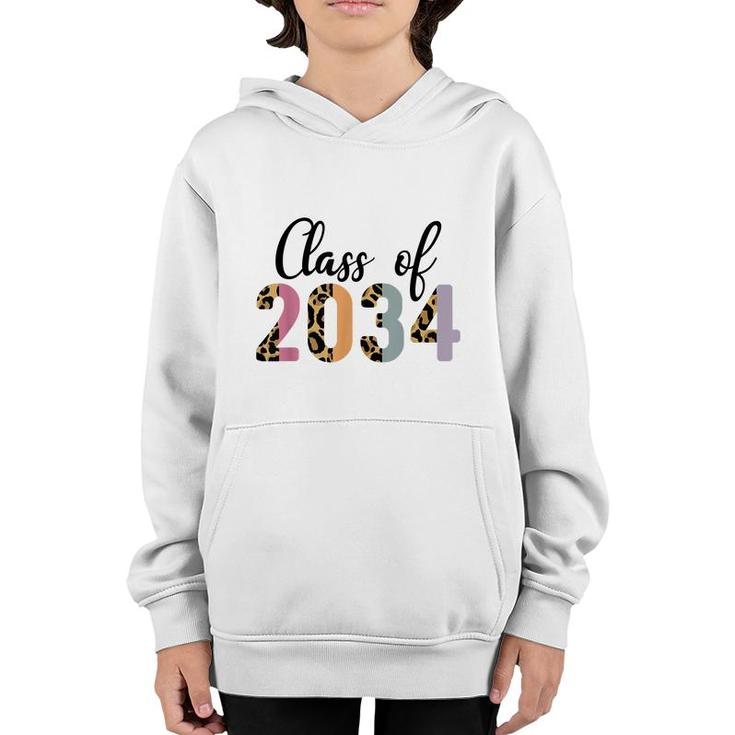 Pqje Leopard Class Of 2034 Kindergarten 2022 Back To School  Youth Hoodie