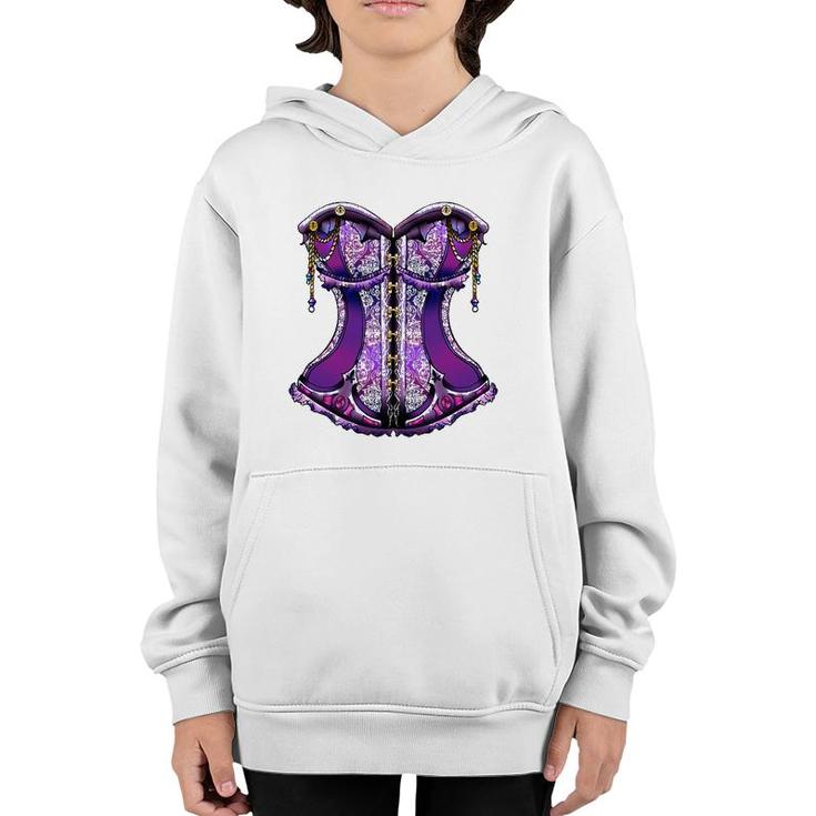 Purple Steampunk Corset Halloween Gift Youth Hoodie