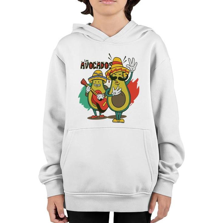 Recuso Funny Avocado Singing And Guitaring Youth Hoodie