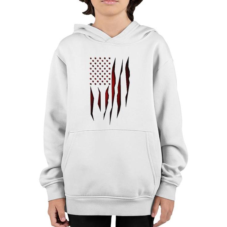 Red Carbon Fiber Onyx American Flag  Youth Hoodie
