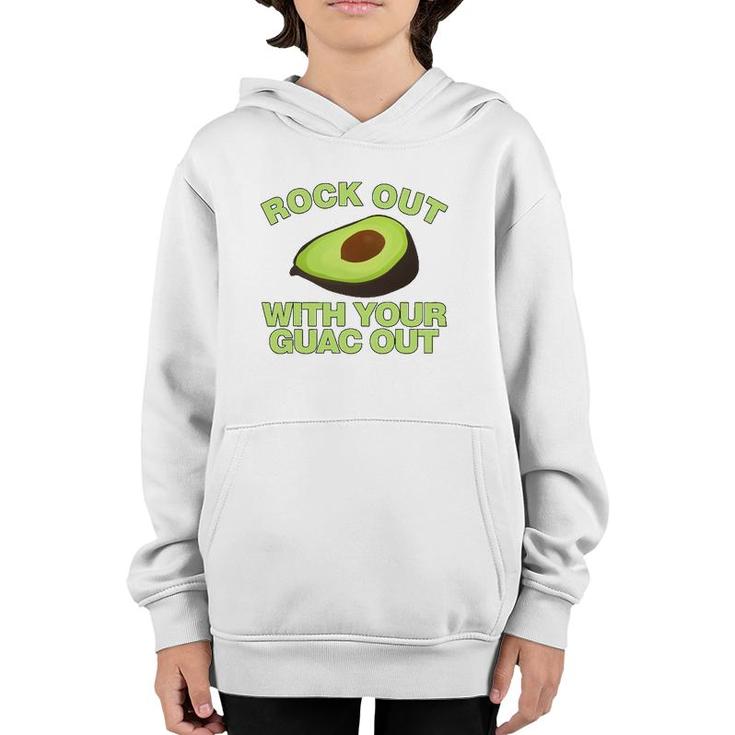 Rock Out With Your Guac Out Funny Avocado Youth Hoodie