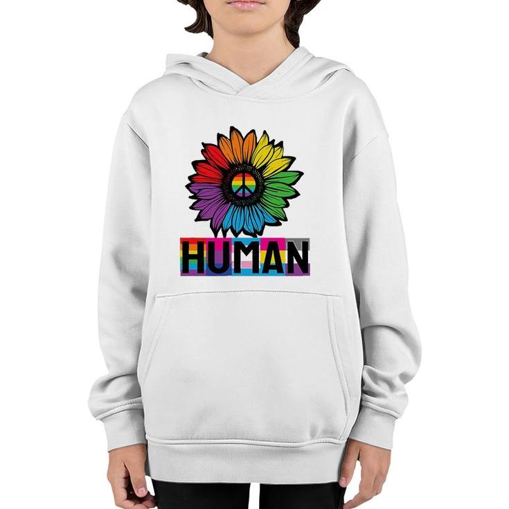 Sunflower Human Lgbt Flag Gay Pride Month Lgbtq Youth Hoodie