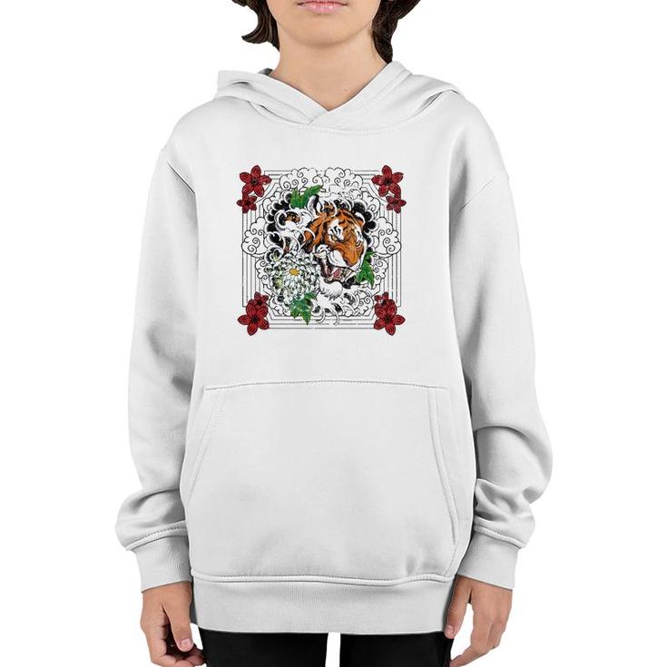 Tattoo Style Traditional Japanese Tiger Chinese Zodiac Youth Hoodie
