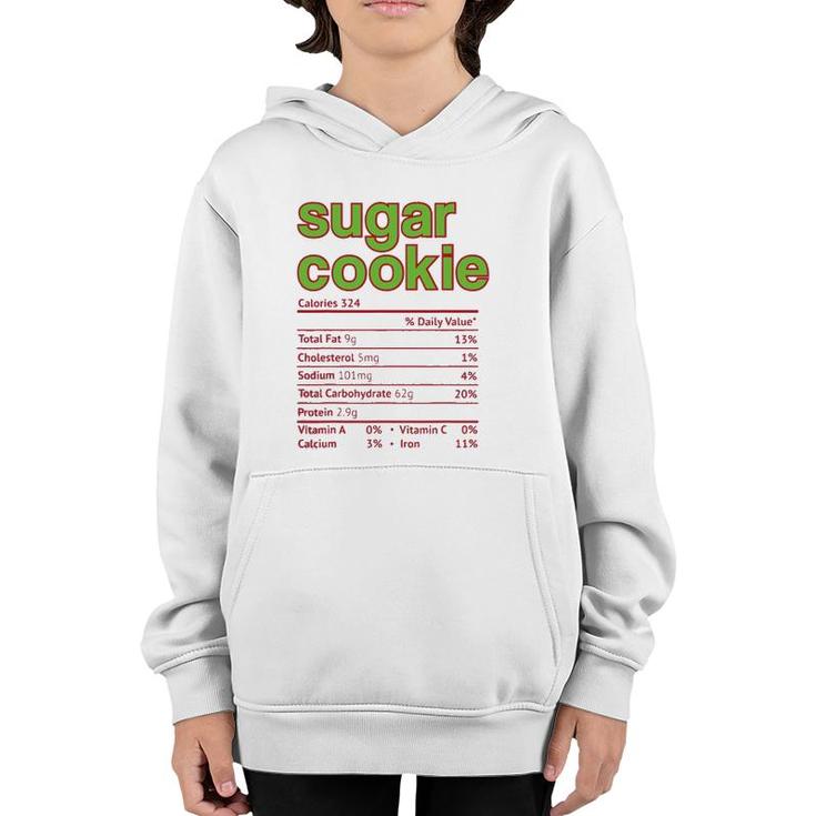 Thanksgiving Sugar Cookie Nutrition Facts Funny Christmas Youth Hoodie