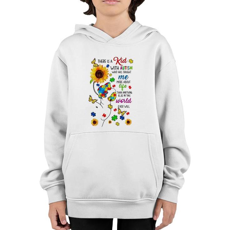 There Is A Kid With Autism Elephant Mom Autism Child Kids Youth Hoodie