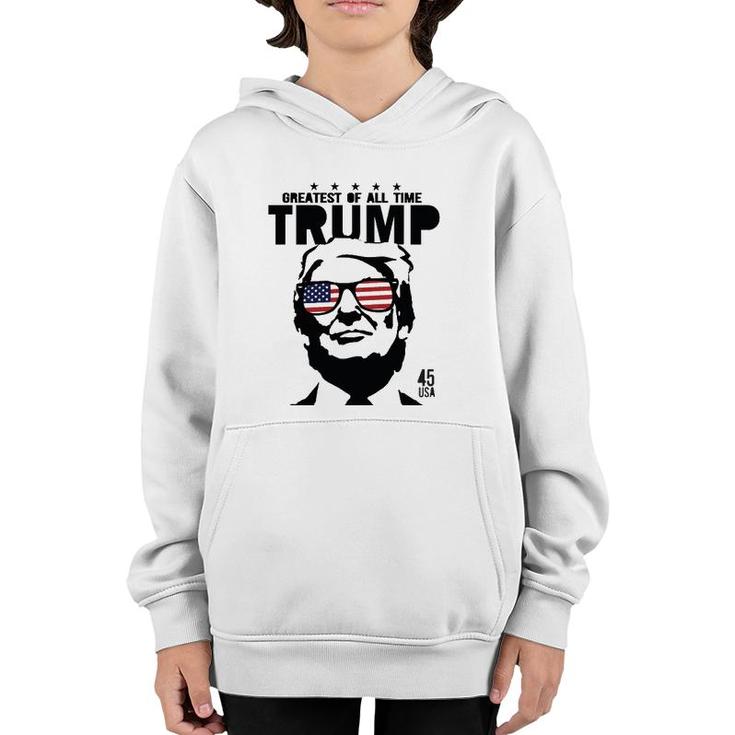 Trump American Flag Sunglasses Goat Trump Goat 45 Usa Youth Hoodie