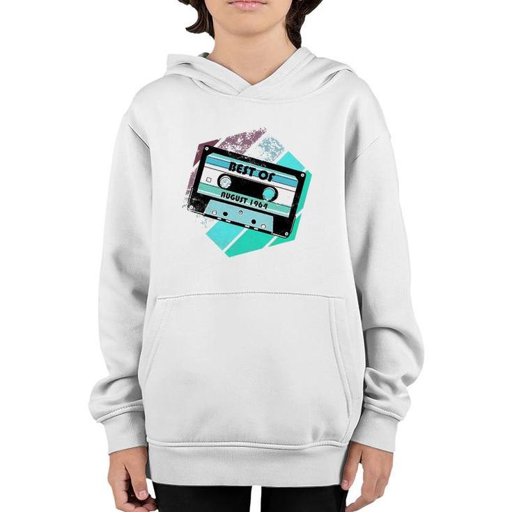 Vintage Best Of August 1964 Cassette Retro Birthday Tape Youth Hoodie